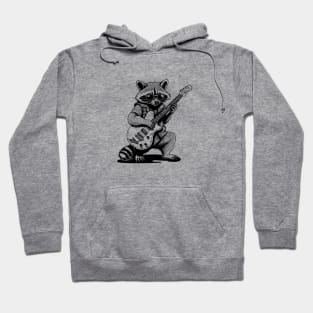 Racoon Playing Electric Guitar Hoodie